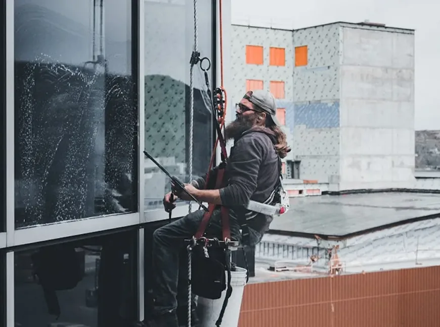 Clean, bright building exterior after professional washing